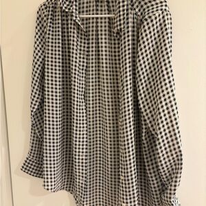 Black and White Casual Gingham Top